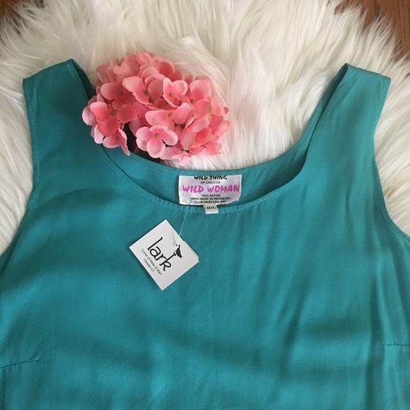 ✨RESERVED!✨WILD THING Sleeveless Teal Tank Blouse - Picture 2 of 7